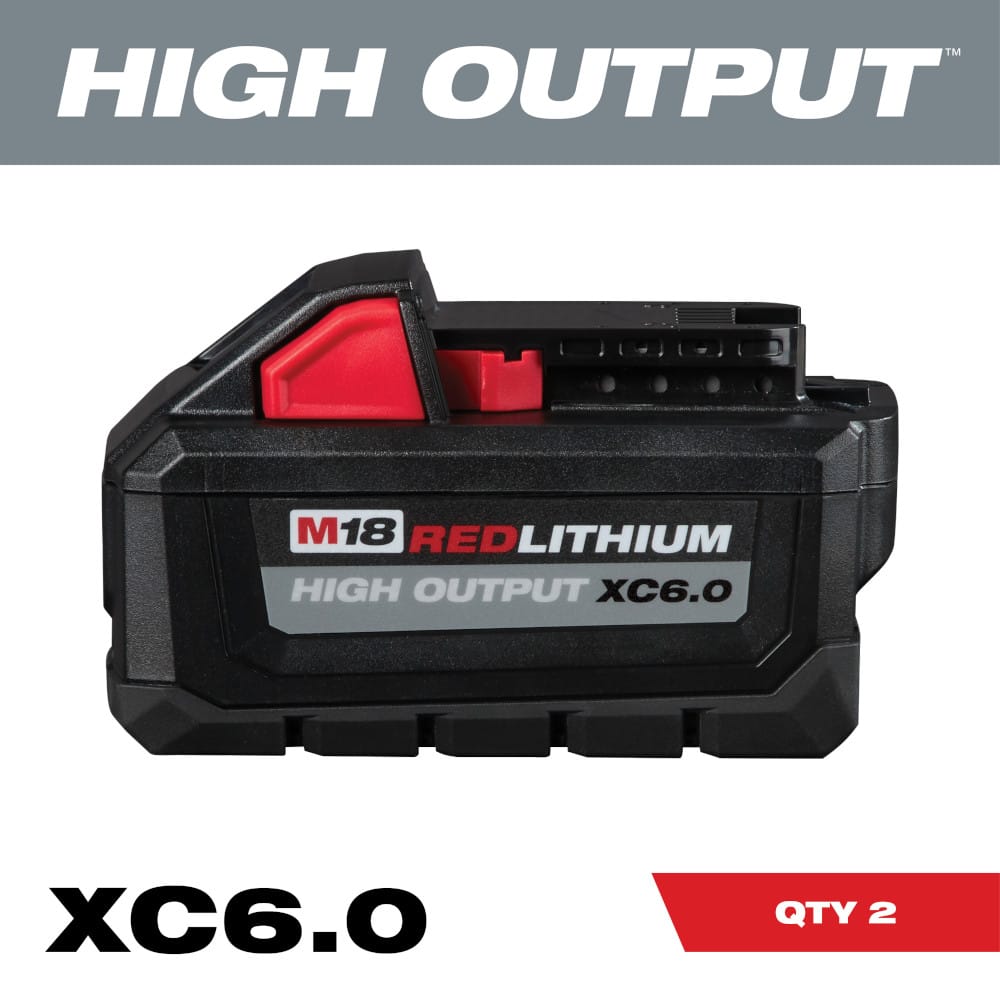 Milwaukee M18 REDLITHIUM High Output XC6.0 Battery Pack (2 Pack)